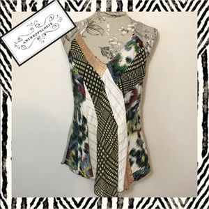 ~Anthro By Tiny Mixed Media Patchwork Sequin Top~